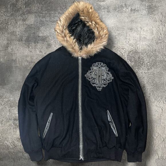 Pelle Pelle Fur Hood Wool Jacket - Picture 1 of 5